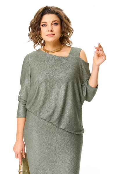 Платье Karina deLux M-1293 олива - фото 3