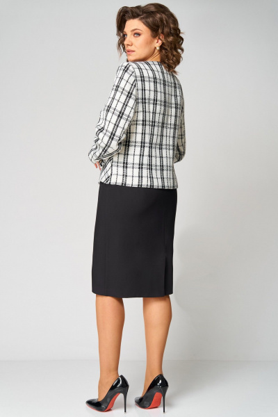 Жакет, юбка Мишель стиль 1325 черно-белый - фото 6