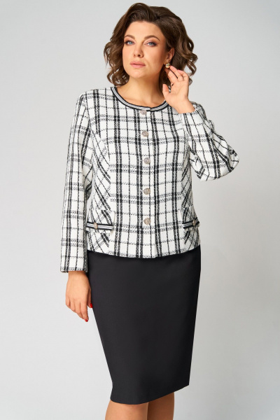 Жакет, юбка Мишель стиль 1325 черно-белый - фото 3