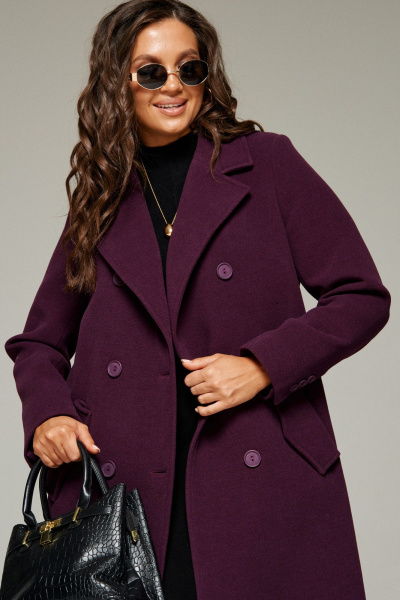 Пальто Beautiful&Free 7029 сливовый - фото 14