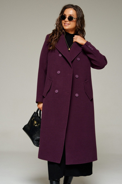 Пальто Beautiful&Free 7029 сливовый - фото 13