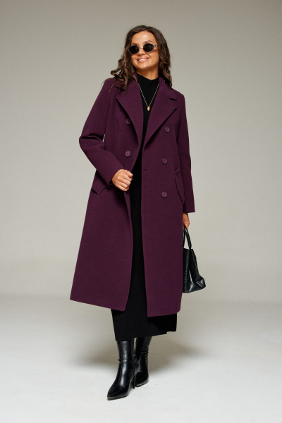 Пальто Beautiful&Free 7029 сливовый - фото 12