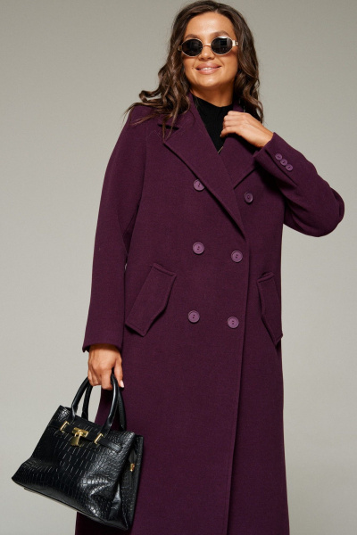 Пальто Beautiful&Free 7029 сливовый - фото 8
