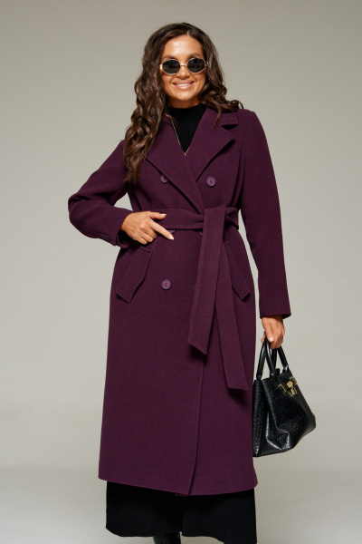 Пальто Beautiful&Free 7029 сливовый - фото 4