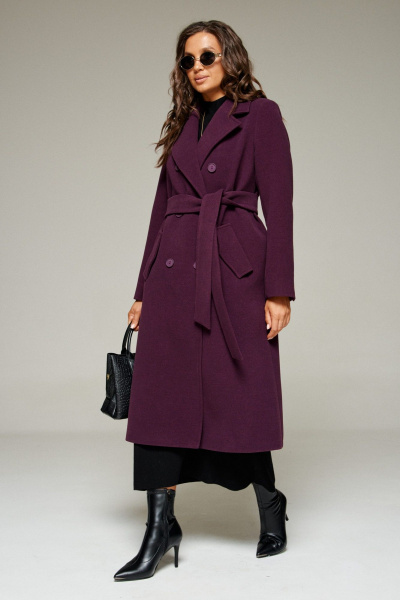 Пальто Beautiful&Free 7029 сливовый - фото 3