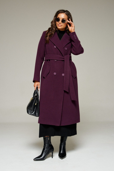 Пальто Beautiful&Free 7029 сливовый - фото 2
