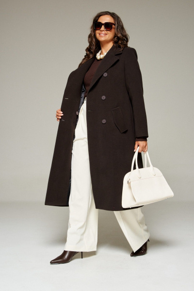 Пальто Beautiful&Free 7029 шоколад - фото 7