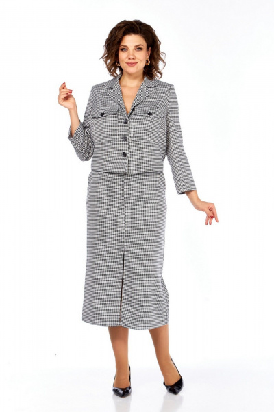 Жакет, юбка Милора-стиль 1382 гусь-лапка - фото 1