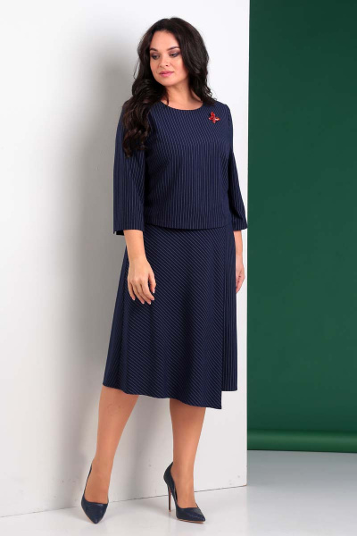 Комплект блуза и юбка из костюмной ткани деловой Liona Style 662 - фото 1