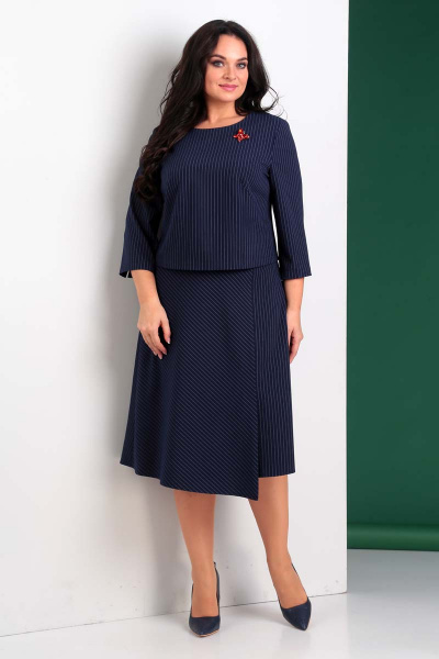 Комплект блуза и юбка из костюмной ткани деловой Liona Style 662 - фото 2