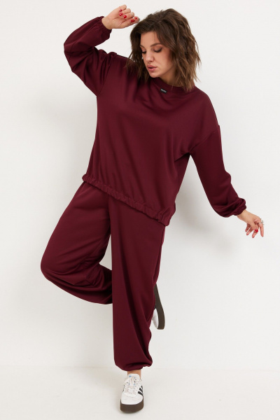 Брюки, свитшот BegiModa 3099 вишня - фото 3
