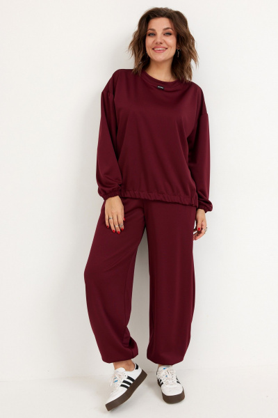 Брюки, свитшот BegiModa 3099 вишня - фото 1