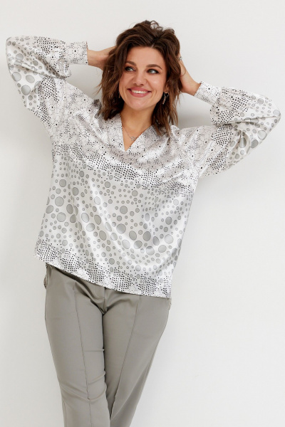 Блуза BegiModa 4142 круги_на_белом - фото 1