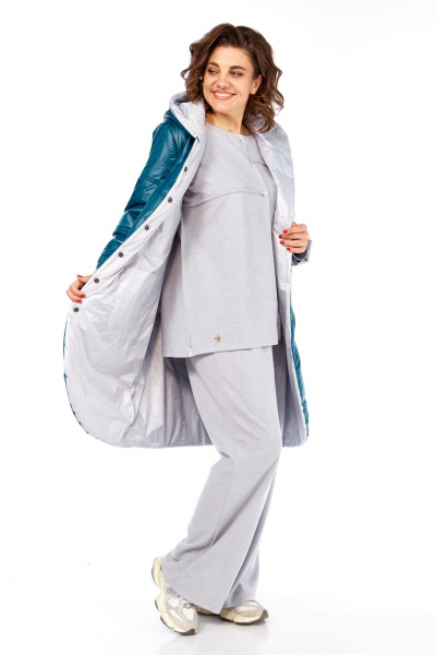 Куртка Диомант 1928 бирюза-белый - фото 11