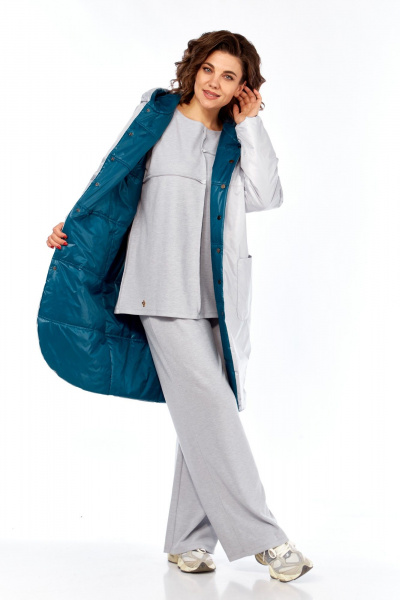 Куртка Диомант 1928 бирюза-белый - фото 2