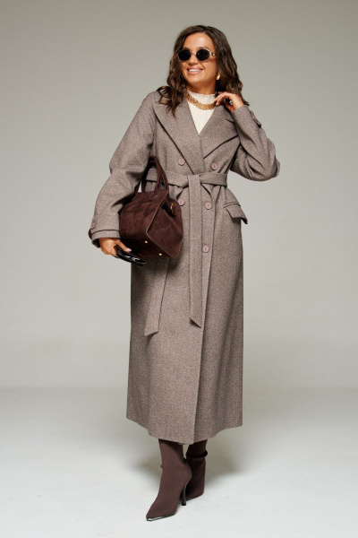 Пальто Beautiful&Free 7030 кофейный - фото 7