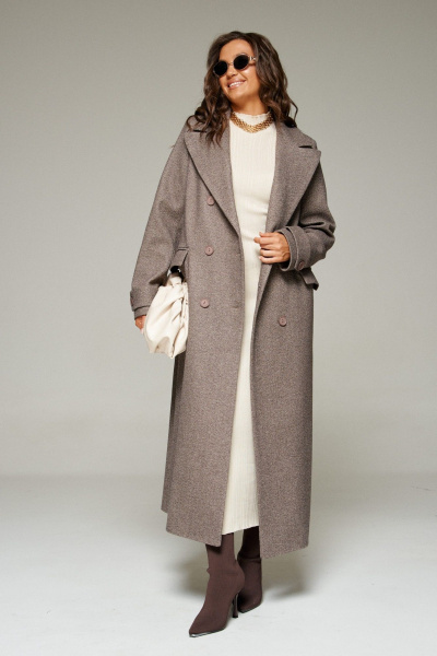Пальто Beautiful&Free 7030 кофейный - фото 5
