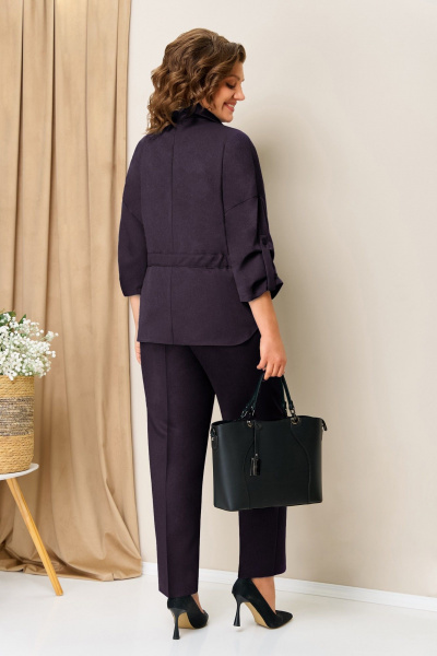 Блуза, брюки, жакет VOLNA 1398 баклажан - фото 6