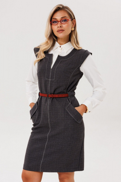 Сарафан Anelli 1699 шотландский_серый - фото 7