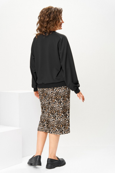 Джемпер, юбка Romanovich Style 2-2845 черный/леопард - фото 8