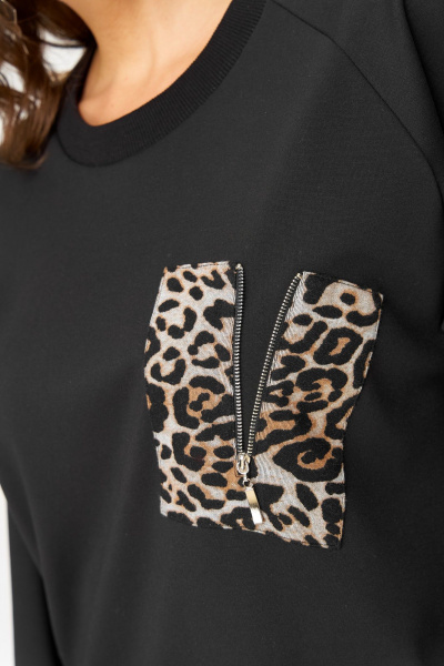 Джемпер, юбка Romanovich Style 2-2845 черный/леопард - фото 7