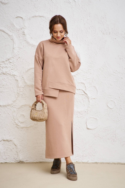 Джемпер, юбка Anastasia 1050.3 бежевый - фото 1