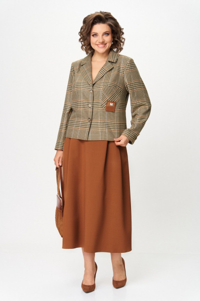 Жакет, юбка Aira Style 2417А бурбон - фото 6