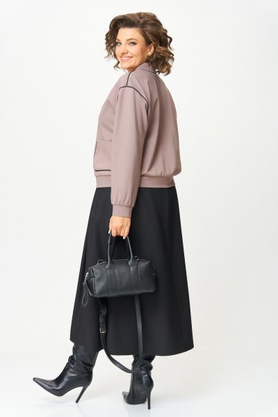 Бомбер, юбка Aira Style 24130 тауп-черный - фото 10