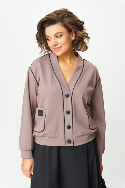 Бомбер, юбка Aira Style 24130 тауп-черный - фото 9