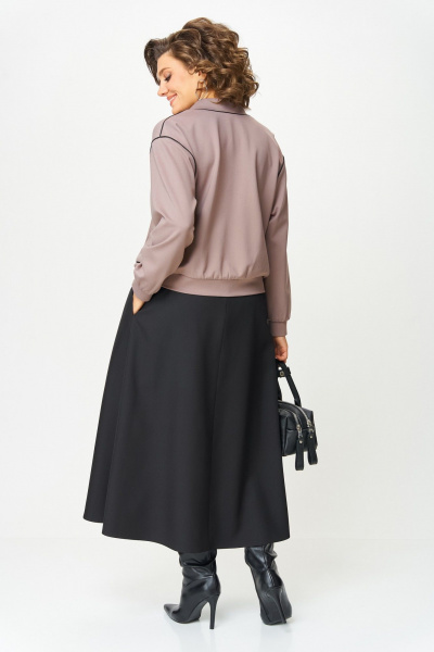 Бомбер, юбка Aira Style 24130 тауп-черный - фото 5