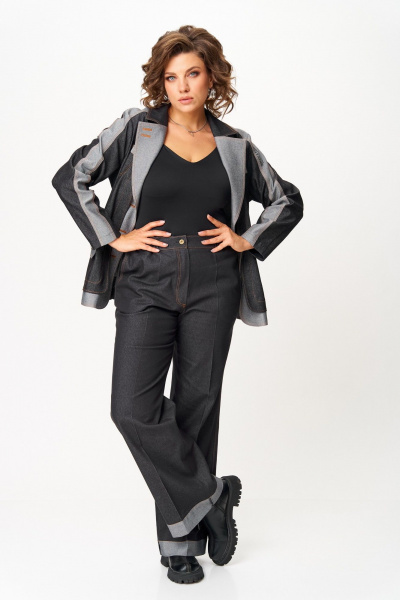 Брюки, жакет Aira Style 24239 графит - фото 12