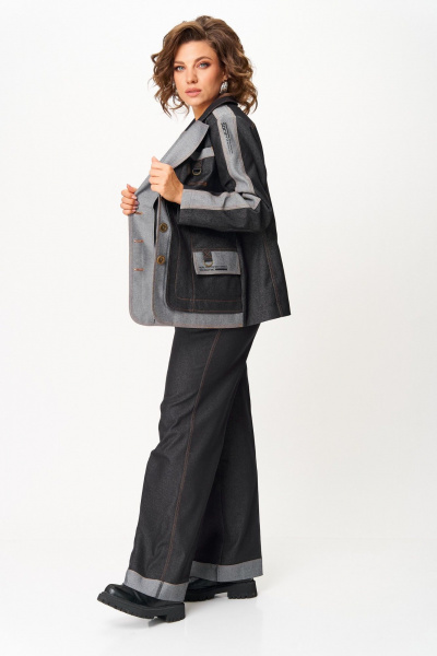 Брюки, жакет Aira Style 24239 графит - фото 11