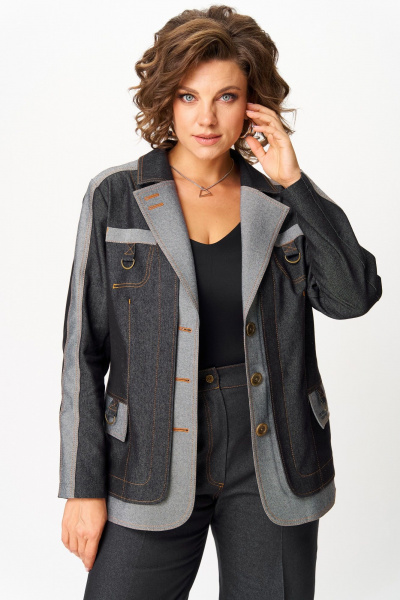 Брюки, жакет Aira Style 24239 графит - фото 9