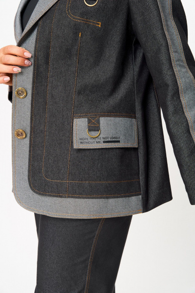 Брюки, жакет Aira Style 24239 графит - фото 8