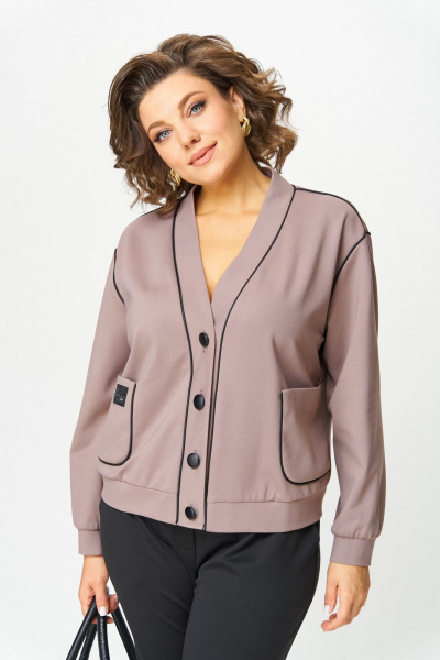 Брюки, кардиган Aira Style 24242 тауп-черный - фото 10