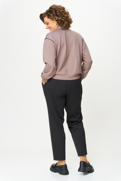 Брюки, кардиган Aira Style 24242 тауп-черный - фото 9