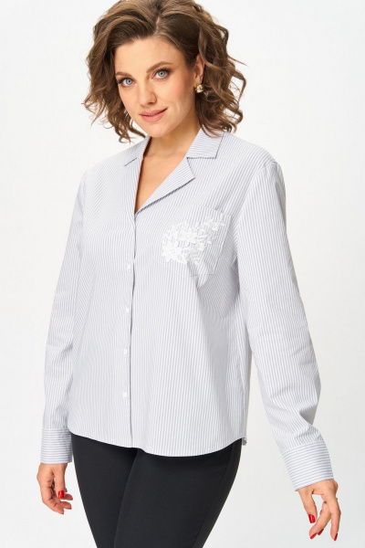 Блуза Svetlana-Style 2168 белый_серый - фото 9