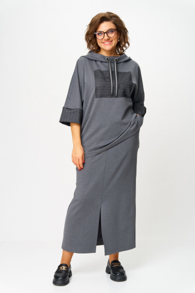Худи, юбка Michel chic 1438 темно-серый - фото 1