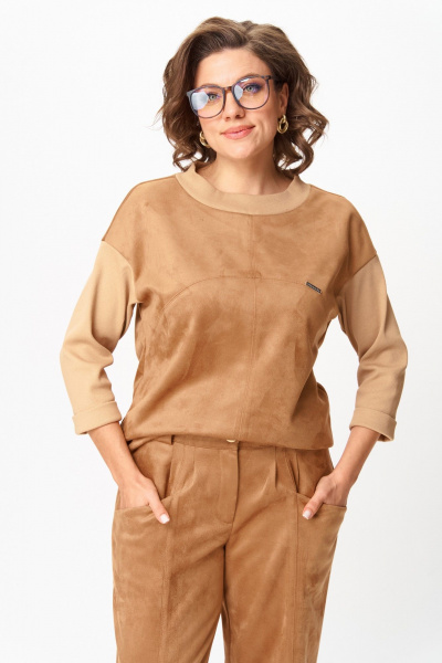 Брюки, джемпер Michel chic 1432 светло-коричневый - фото 7