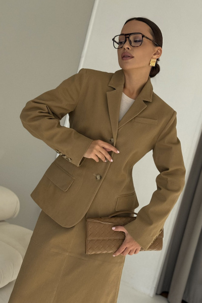 Жакет DAVA 3235 бежевый - фото 3