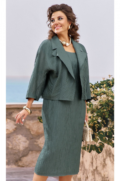 Жакет, платье Vittoria Queen 25503/1 хаки - фото 6
