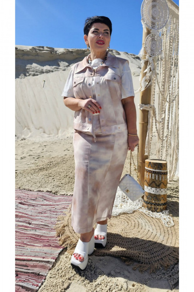 Жилет, юбка Vittoria Queen 25563 перламутровый_бежевый - фото 6