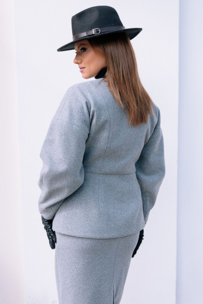 Жакет, юбка Marshop М207 серый - фото 6