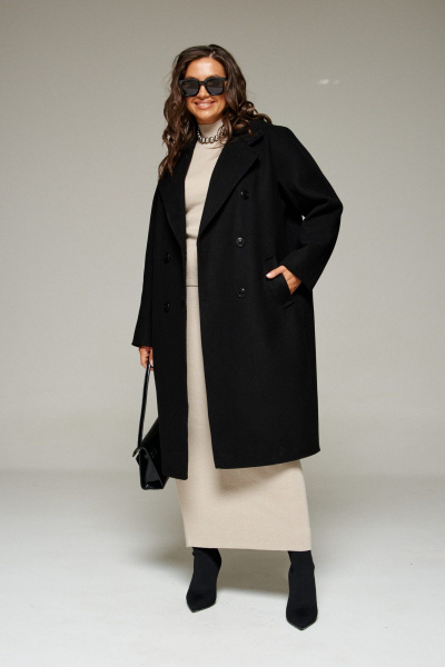 Пальто Beautiful&Free 7031 черный - фото 11