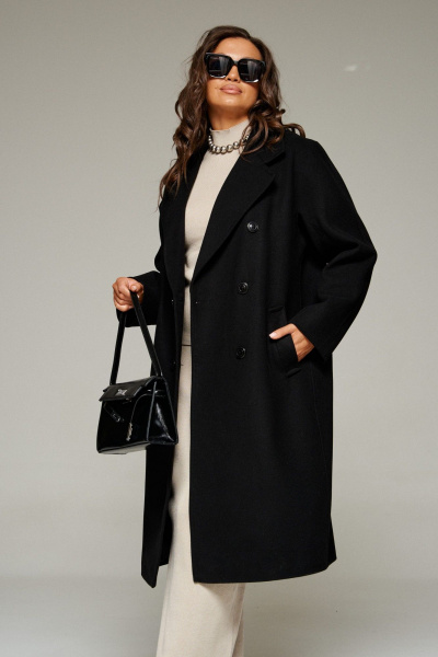 Пальто Beautiful&Free 7031 черный - фото 2