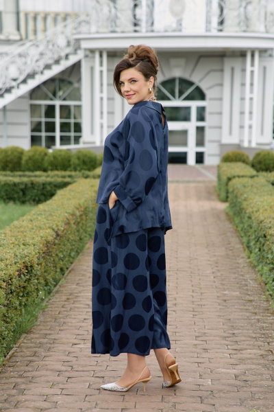 Блуза, брюки Vittoria Queen 25983 темно-синий - фото 4