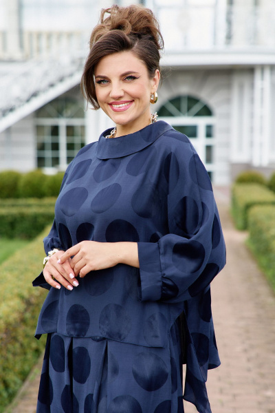 Блуза, брюки Vittoria Queen 25983 темно-синий - фото 2