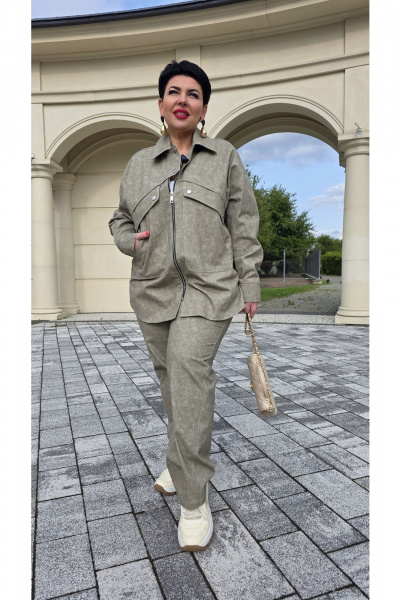 Блуза, брюки Vittoria Queen 26113 хаки - фото 3