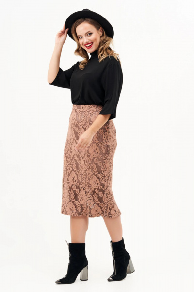 Юбка Condra 10020 рыже-пудровый - фото 4