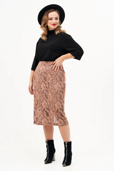 Юбка Condra 10020 рыже-пудровый - фото 5